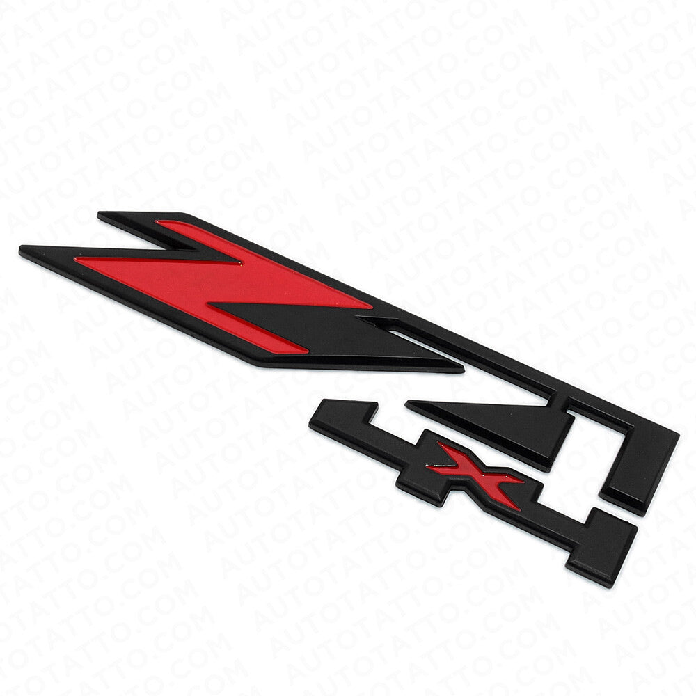 2x GMC Sierra z71 4X4 Fender Front Door Logo Badge Emblem Nameplate Black Red