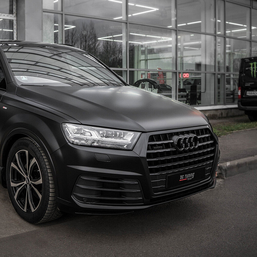 For 17-19 Audi Q7 Gloss Black Front Grille Rings Badge Sign Logo Emblem Decorate