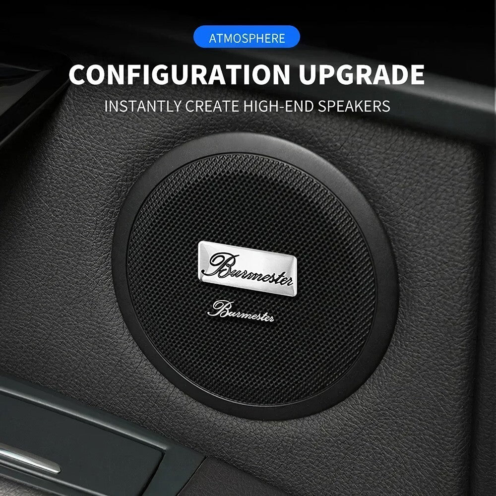 6pcs Burmester Car Hi-Fi Speaker Audio Badge Stereo Emblem Sticker Decal Logo