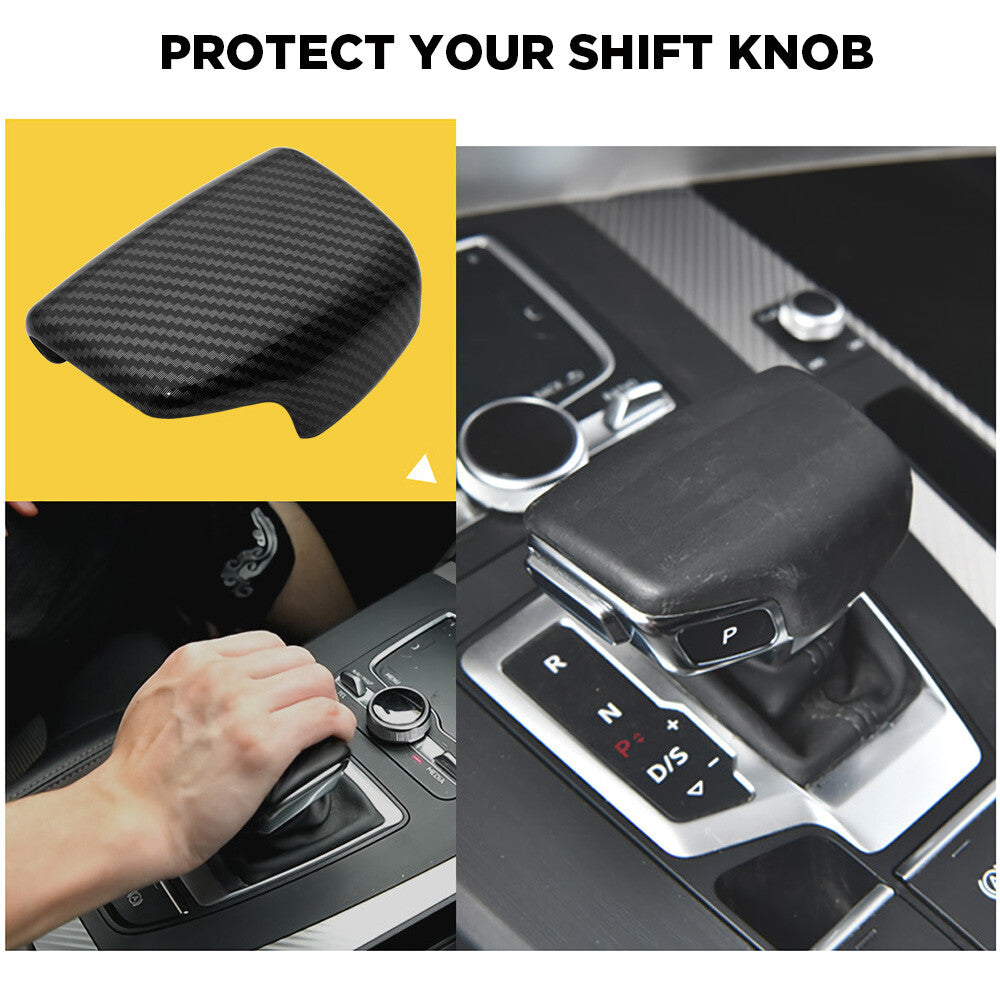 Car Carbon Fiber Texture Shift Knob Cover for AUDI A4 A5 S4 S5 Q7 16-20 Sport