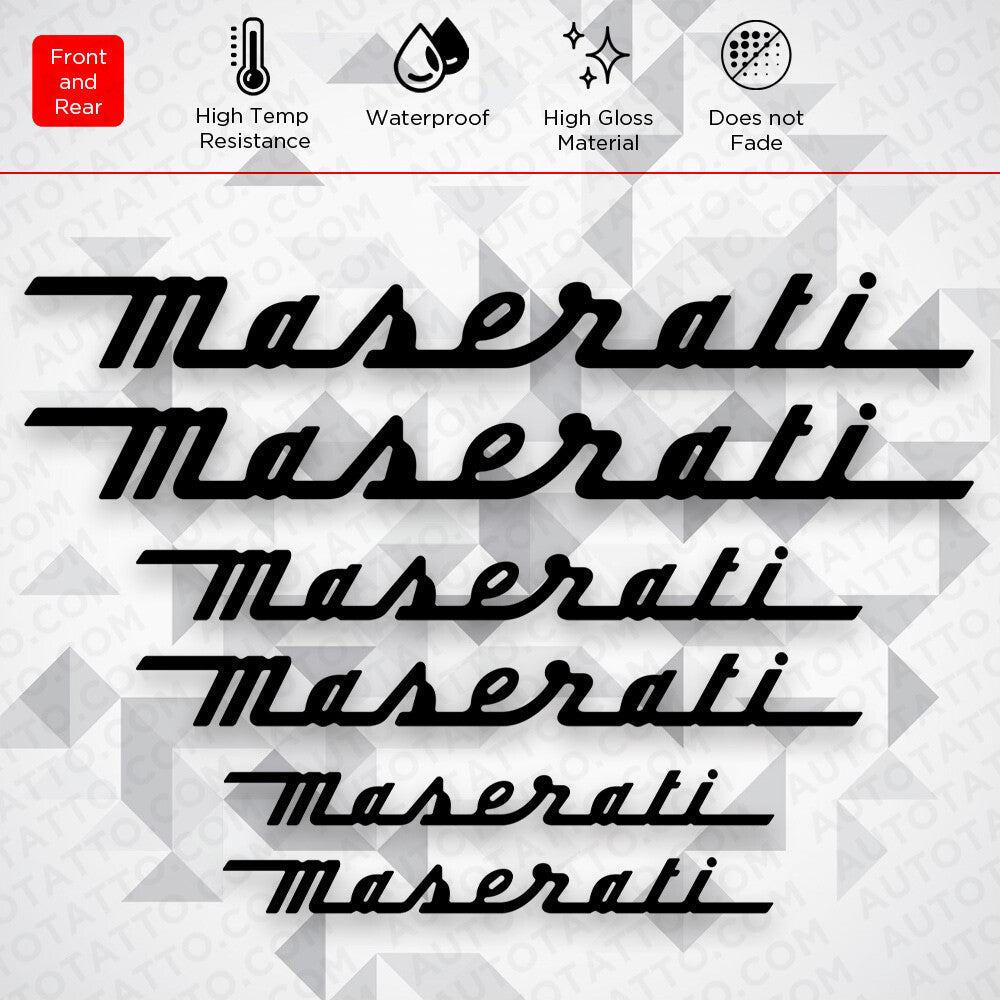 For Maserati Sport Car Wheels Brake Caliper Sticker Decal Logo Decoration Black
