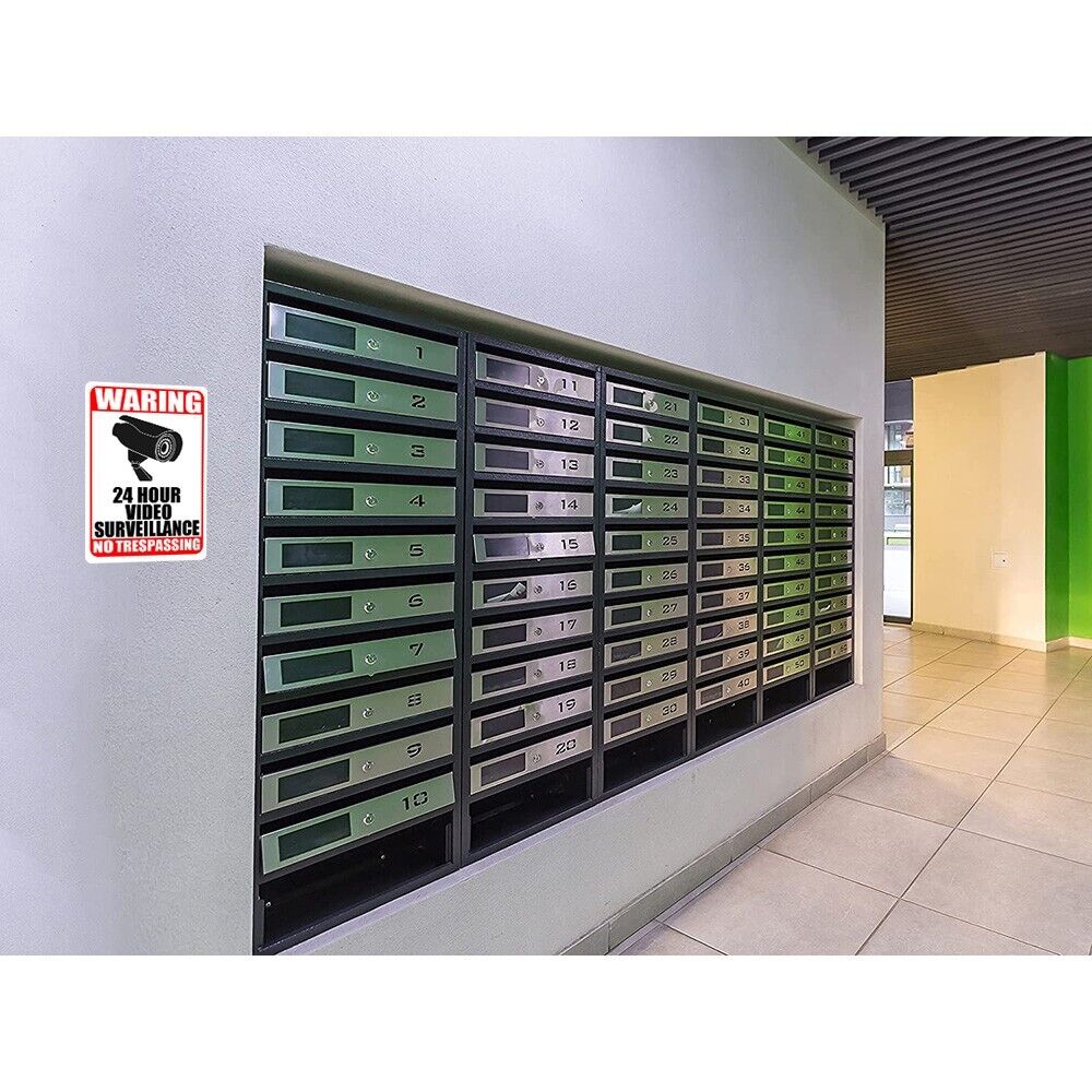 4pack Home 24 Hour Video Surveillance Security Camera Sticker Warning Decal Sign