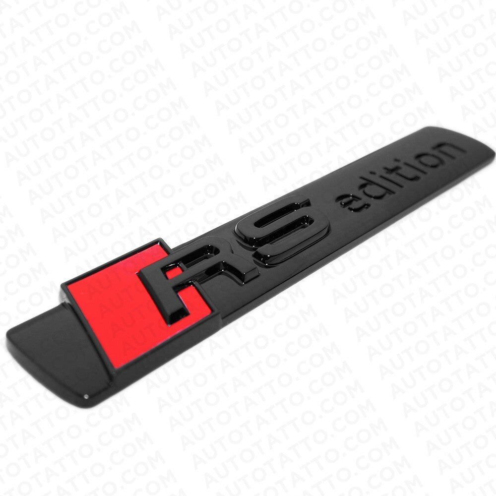 Audi RS Edition Side Fender Marker Logo Emblem Decal Badge Decorate Gloss Black