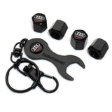 4x Universal Hex Car Tire Wheel Air Stem Dust Valve Caps Cover + Wrench Keychain