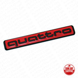 Audi Black Red Quattro Nameplate OEM ABS Emblem Liftgate Adhesive Logo Lid Badge
