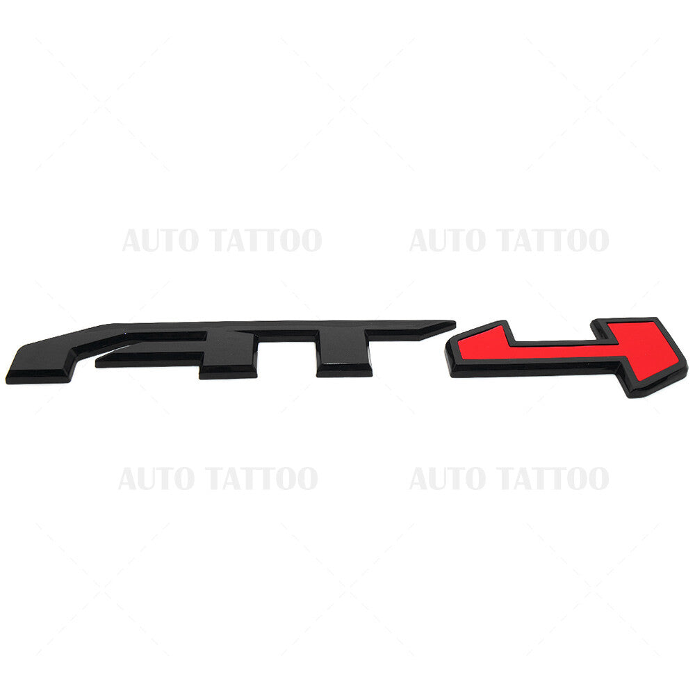 2x GMC Canyon Sierra AT4 Side Front Door Badge Emblem Nameplate OEM Black Red