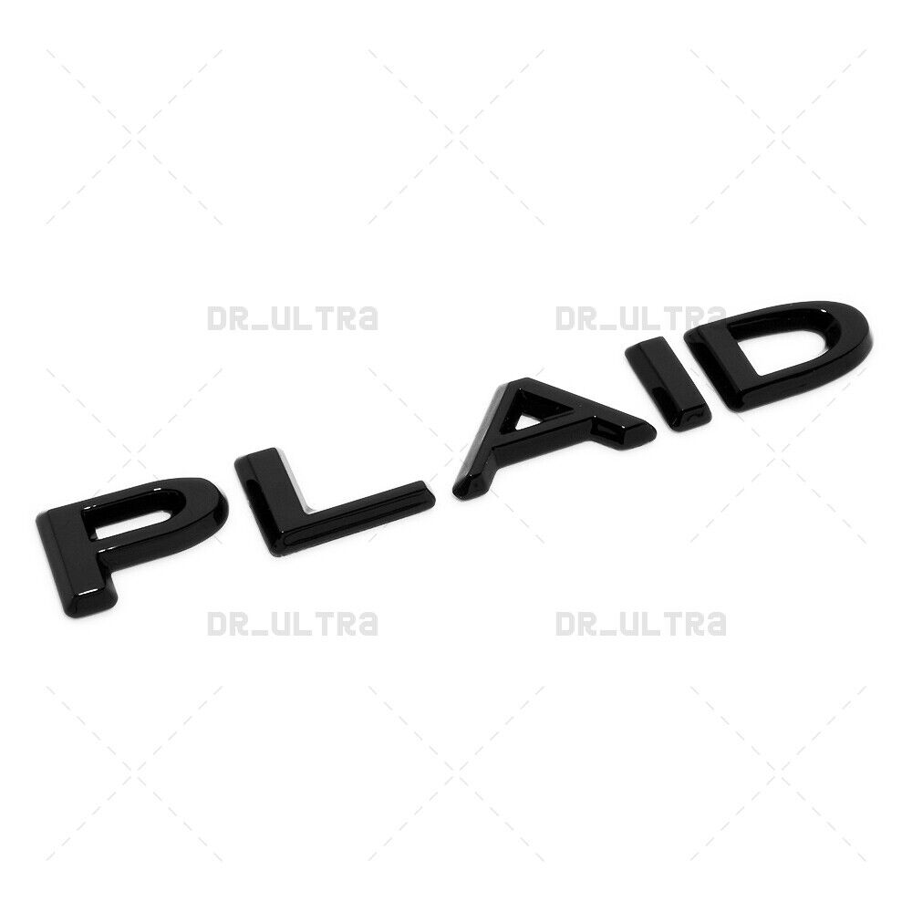Tesla Model 3 S X Y Rear Tailgate Lid Plaid Nameplate Logo Badge Emblem Black