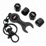 4x Hex Aspec Sport Car Tire Wheel Air Stem Dust Valve Caps Cover + Keychain