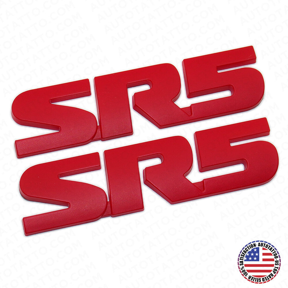 2x Red Tacoma 4 Runner TRD Pro SR5 Emblem Side Rear Door Tailgate Badge Sport