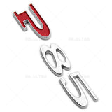 Tesla Rear Liftgate Lid Model P85 Nameplate Logo Badge Emblem Sport Chrome Red