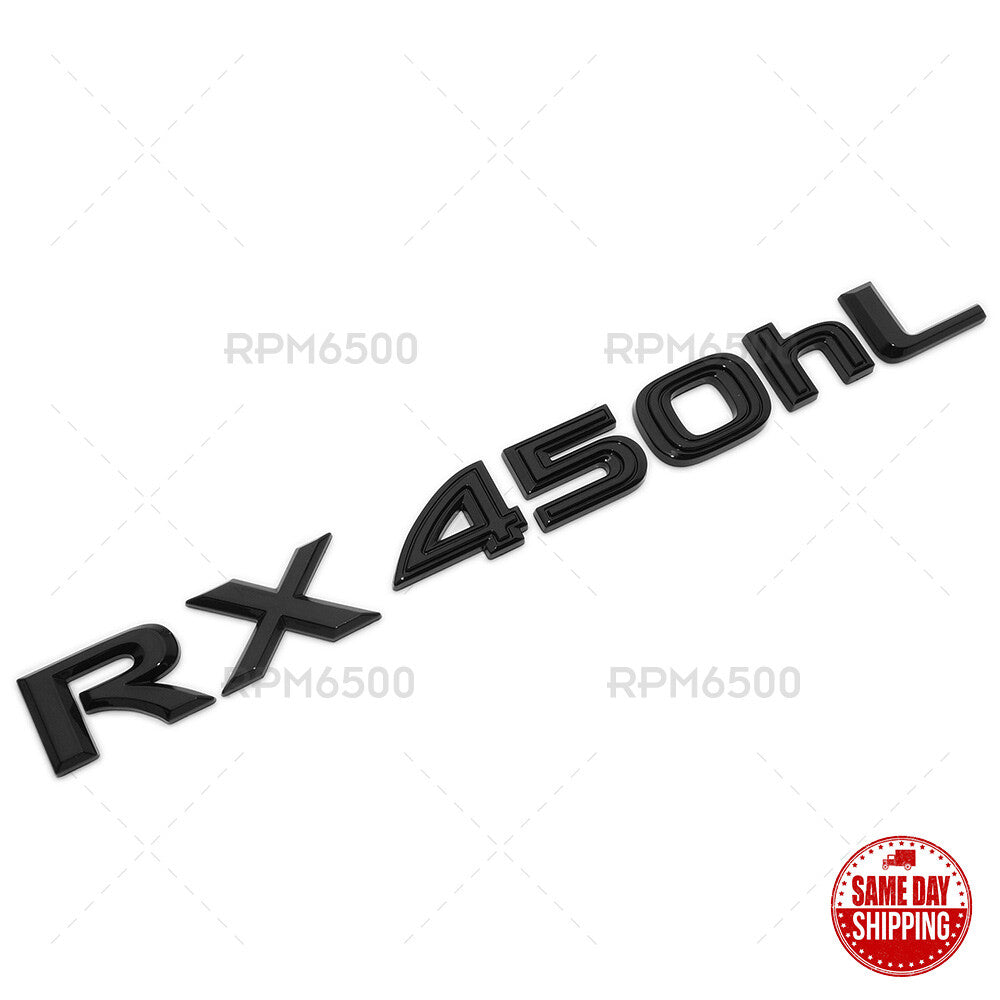 Lexus Liftgate Gloss Black RX 450hL Letter Logo Badge Car Emblem Replace F-Sport