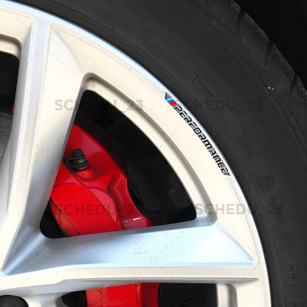 4x BMW New M Performance Wheels Aluminum Sticker Badge Logo Emblem M Power Sport