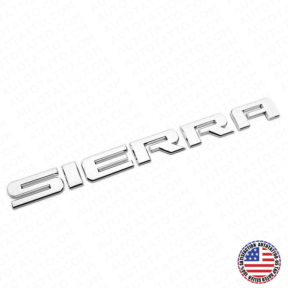 GMC 07-20 Sierra OEM Chrome Front Door / Tailgate Badge Logo EmblemNameplate