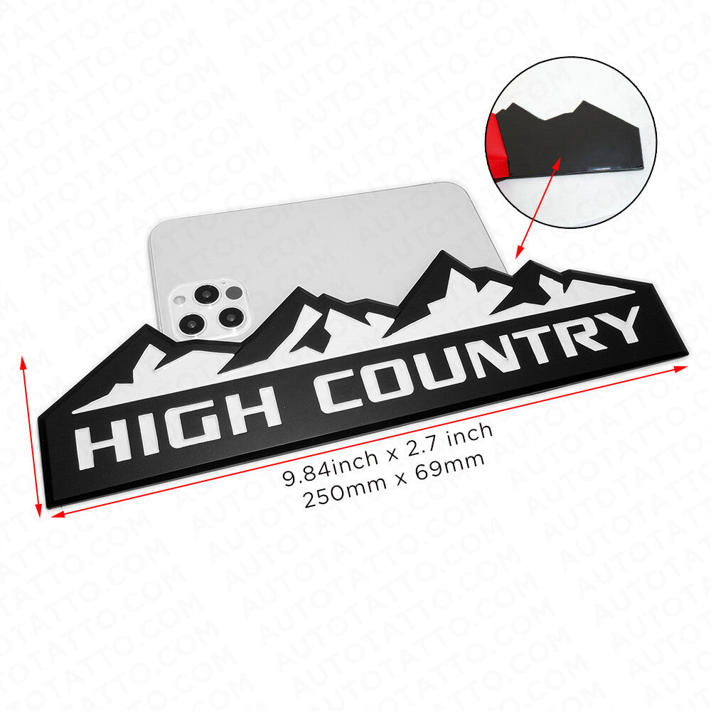 14-19 GM Chevy High Country Front Door Tailgate Letter Logo Emblem Badge Black