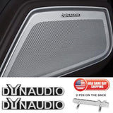 2pcs Dynaudio 2 Pin Aluminum Logo Emblem Car Door Speaker Badge Decal Replace