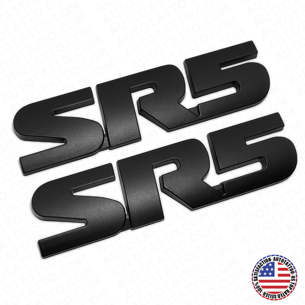 2x Black Out Tacoma 4 Runner TRD Pro SR5 Emblem Side Rear Door Tailgate Badge