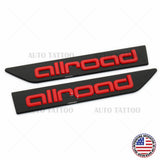 Audi Allroad Fender Left & Right Marker Nameplate Badge Emblem Sport Black & Red