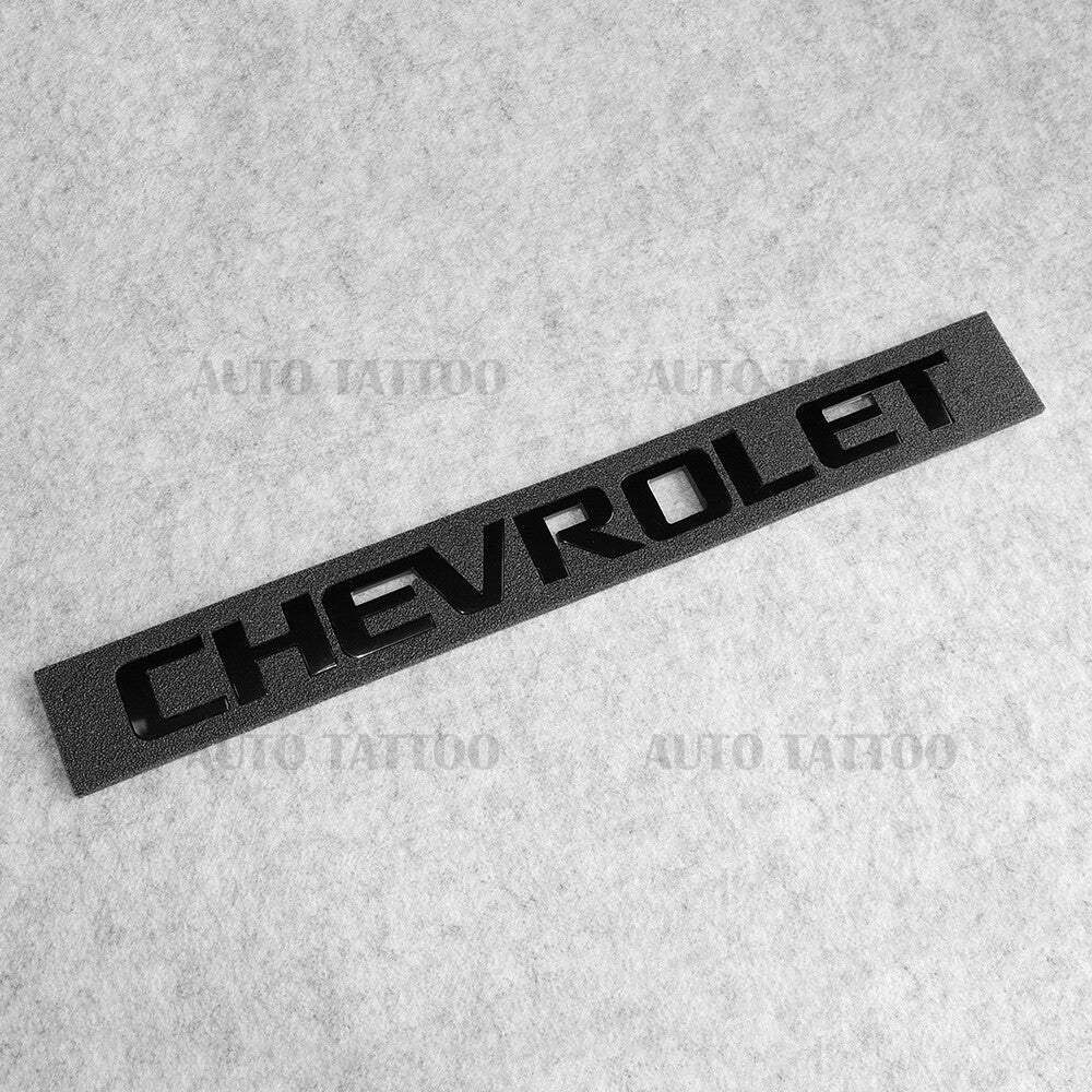 Chevy Chevrolet Truck Lifgate Letter Badge Logo Emblem Gloss Black Large Size