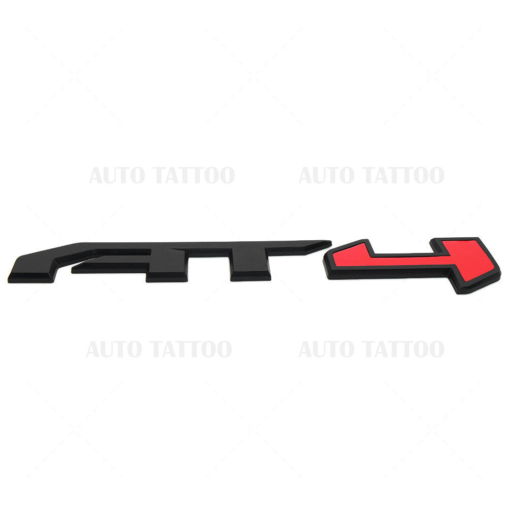 2x GMC Canyon Sierra AT4 Side Front Door Badge Emblem Nameplate OEM Black & Red