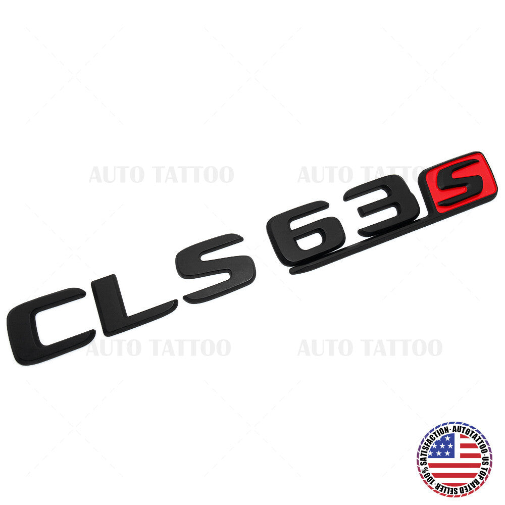 17+ Mercedes CLS 63 S Letter Emblem Trunk Lid Logo Badge AMG Sport Black Red