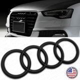 08-20 A3 S3 A4 S4 A5 S5 RS Matte Black Front Grille Sign Rings Badge Logo Emblem