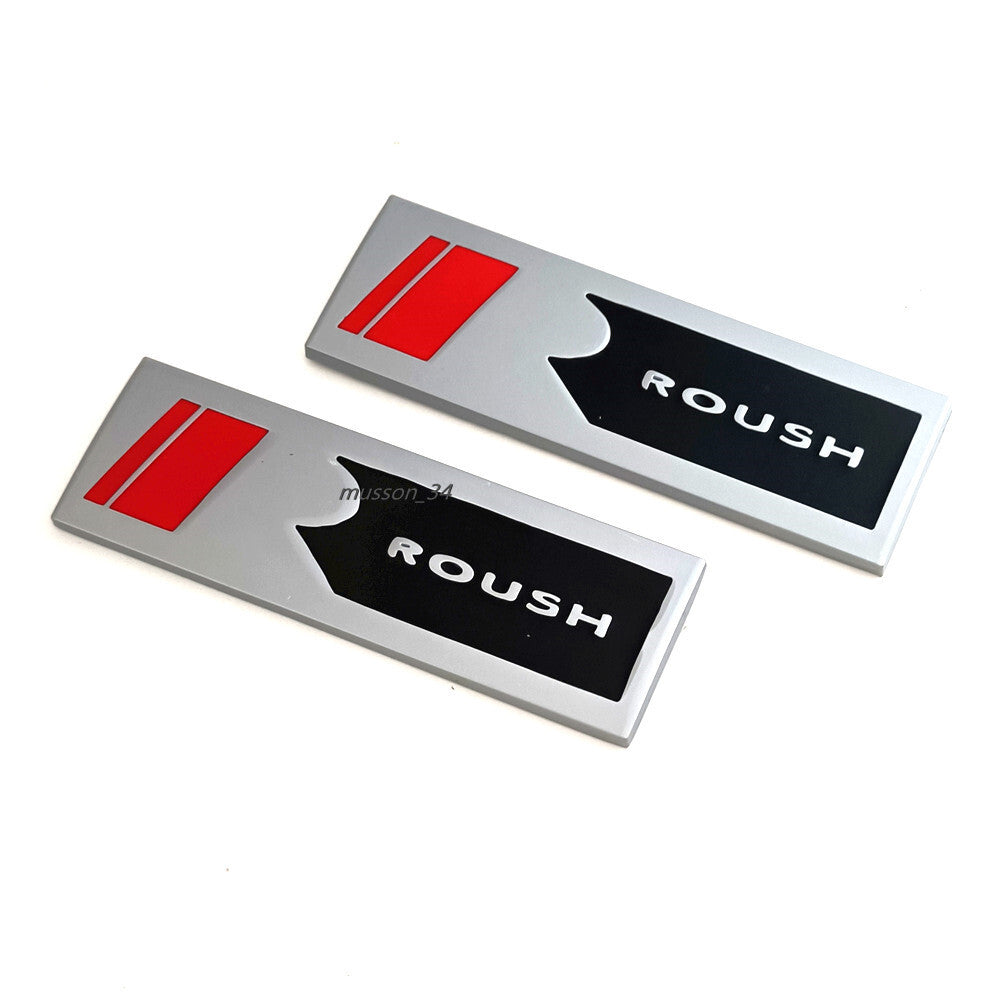 2X Metal Long R ROUSH Fender Side Badge Car Emblem Stickers for MUSTANG