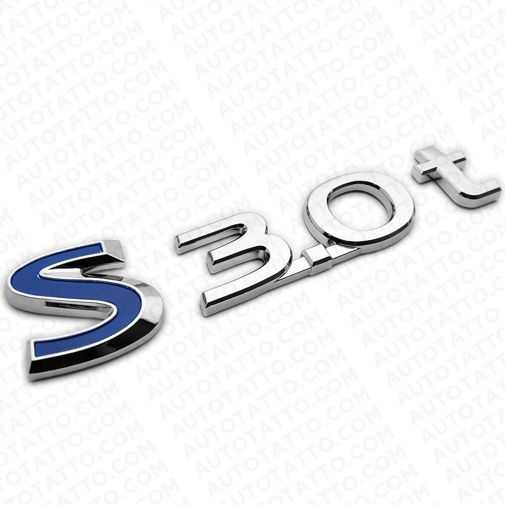 For Infiniti S 3.0t Left or Right Side Fender Badge Emblem Nameplate Chrome Blue