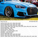 08-20 A3 S3 A4 S4 A5 S5 S RS Gloss Black Front Grille Rings Badge Logo Emblem