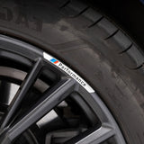 4pcs M Power Sport Performance Wheels Aluminum 3D Sticker Badge Emblem Decorate