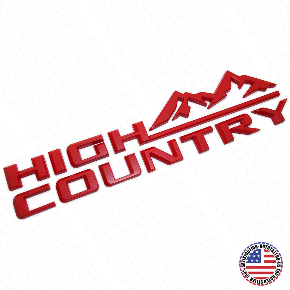 19-21 Red Chevy Tahoe Silverado High Country Tailgate Letter Logo Emblem Badge