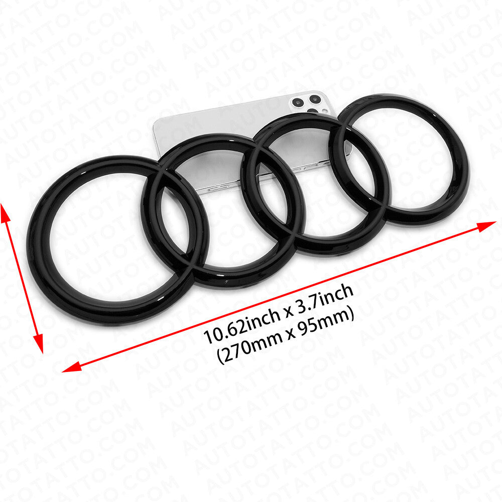 09-12 AUDI A4 S4 Gloss Black Front Grille Sign Rings Badge Logo Emblem Sport