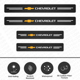 4x Chevrolet Car Door Plate Sill Scuff Anti Scratch 3D Decal Sticker Protector