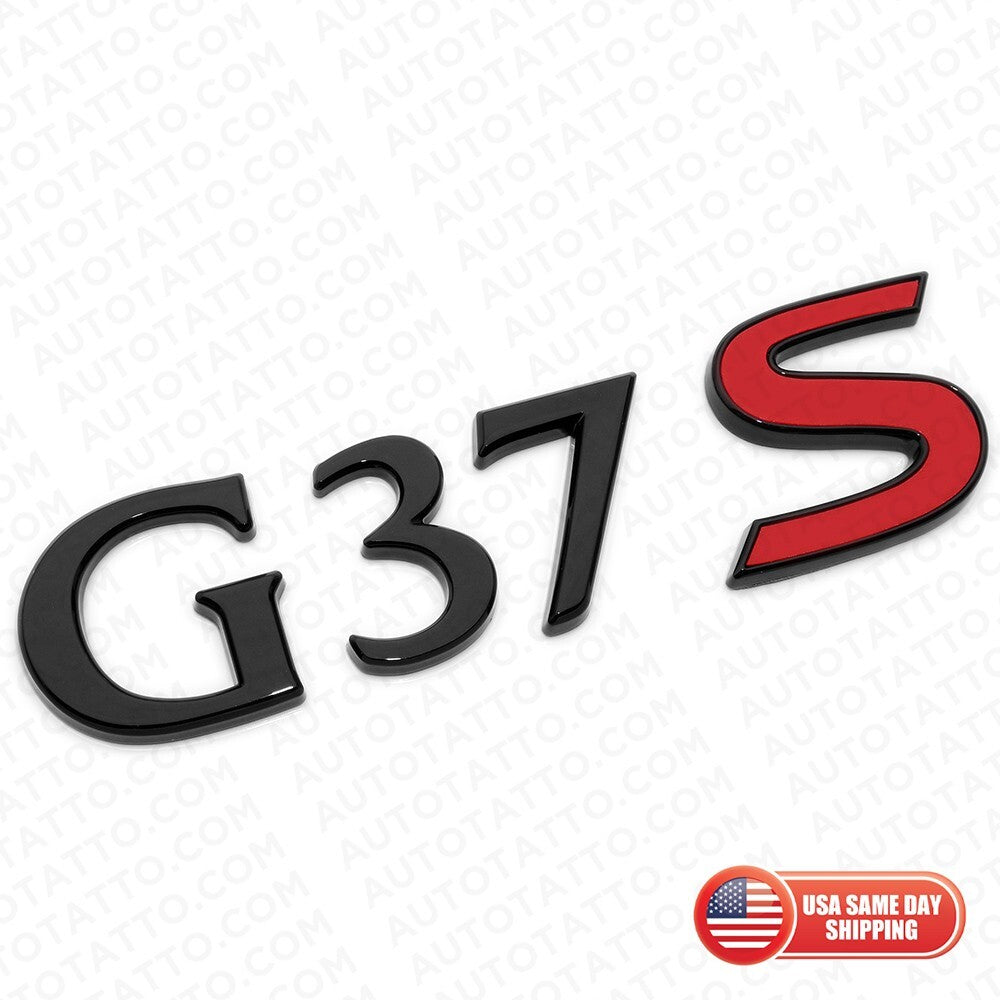 For Infiniti G37s Rear Trunk Letter Badge Emblem Nameplate Sport Gloss Black