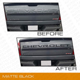 19-22 Silverado CHEVROLET Tailgate Insert 3D Letter Badge Nameplate Emblem Black