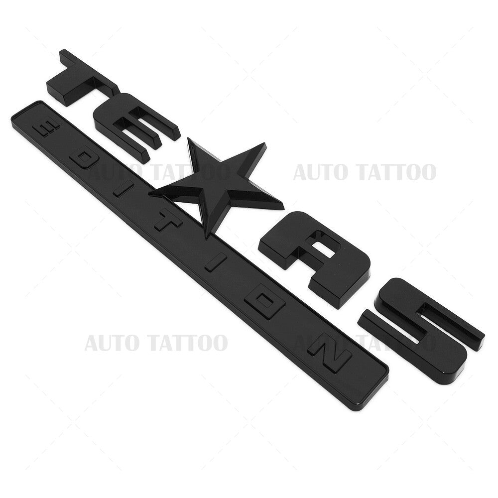2x GMC Chevrolet Cadillac TEXAS Edition Star Door Emblem Badge Decorate Black