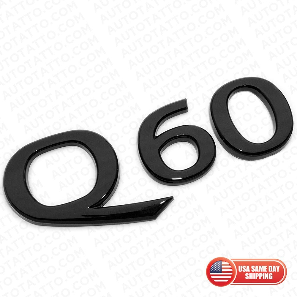 Infiniti Q60 Rear Trunk Logo Letter Badge Emblem Nameplate Sport Gloss Black