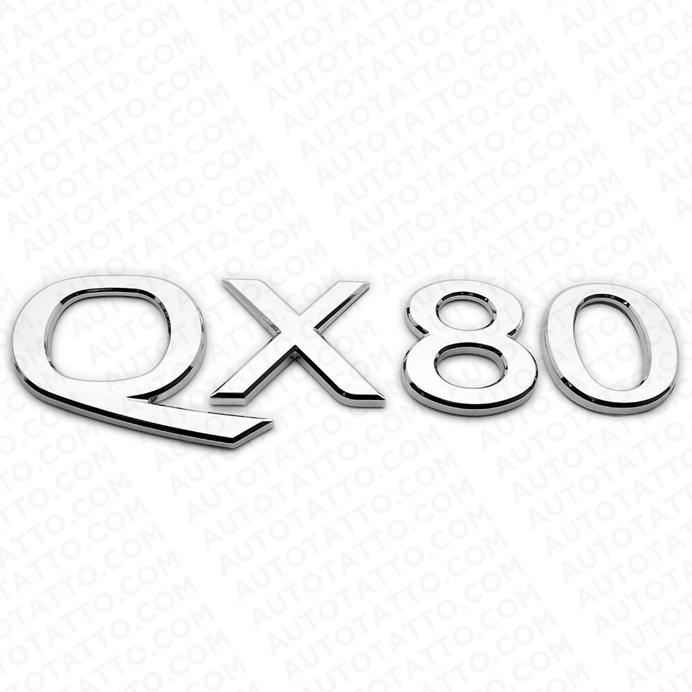 For Infiniti QX80 Rear Liftgate Logo Letter Badge Emblem Nameplate Silver Chrome