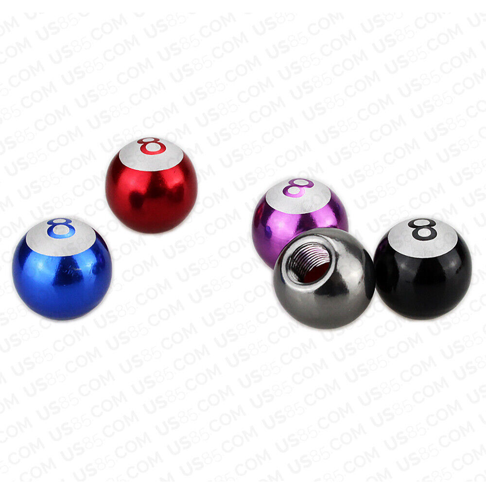 Universal No. 8 Eight Billiard Ball Car Round Caps Auto Valve Stems Decoration