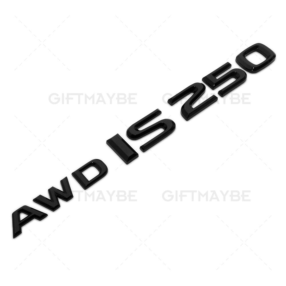 Lexus Trunk Gloss Black AWD IS 250 Letter Logo Badge Emblem Car Replace F-Sport