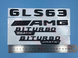Gloss Black "GLS63 AMG BITURBO 4 MATIC" Number Emblem Sticker for Mercedes-Benz