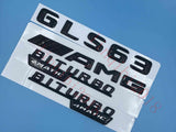 Gloss Black "GLS63 AMG BITURBO 4 MATIC" Number Emblem Sticker for Mercedes-Benz
