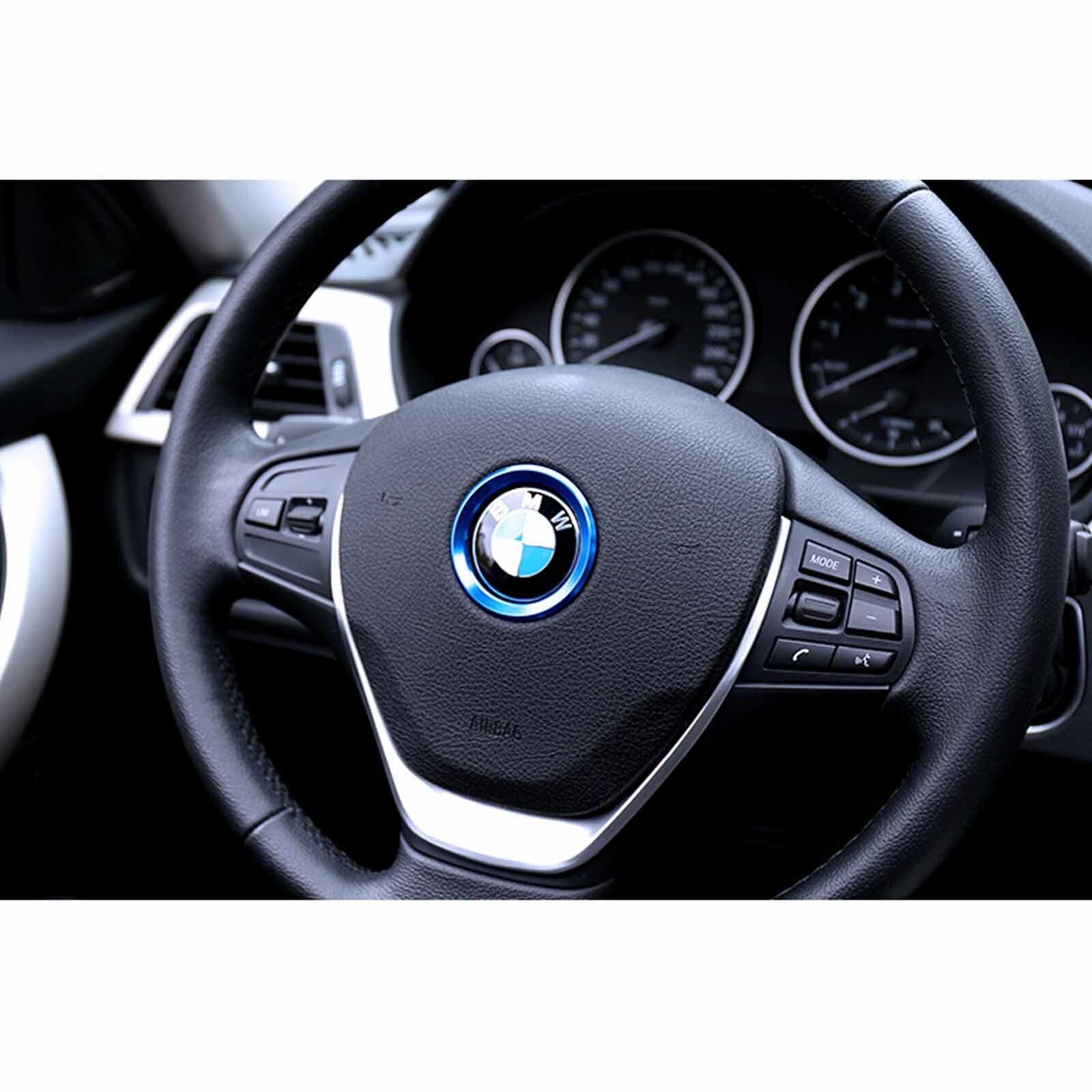 Blue Steering Wheel Logo Emblem Ring Cover For BMW 1 3 4 5 7 Series X1 X3 X5 X6
