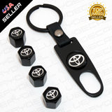 Universal Trd Black Wheel Tire Valves Dust Stems Air Caps Keychain Logo Emblem