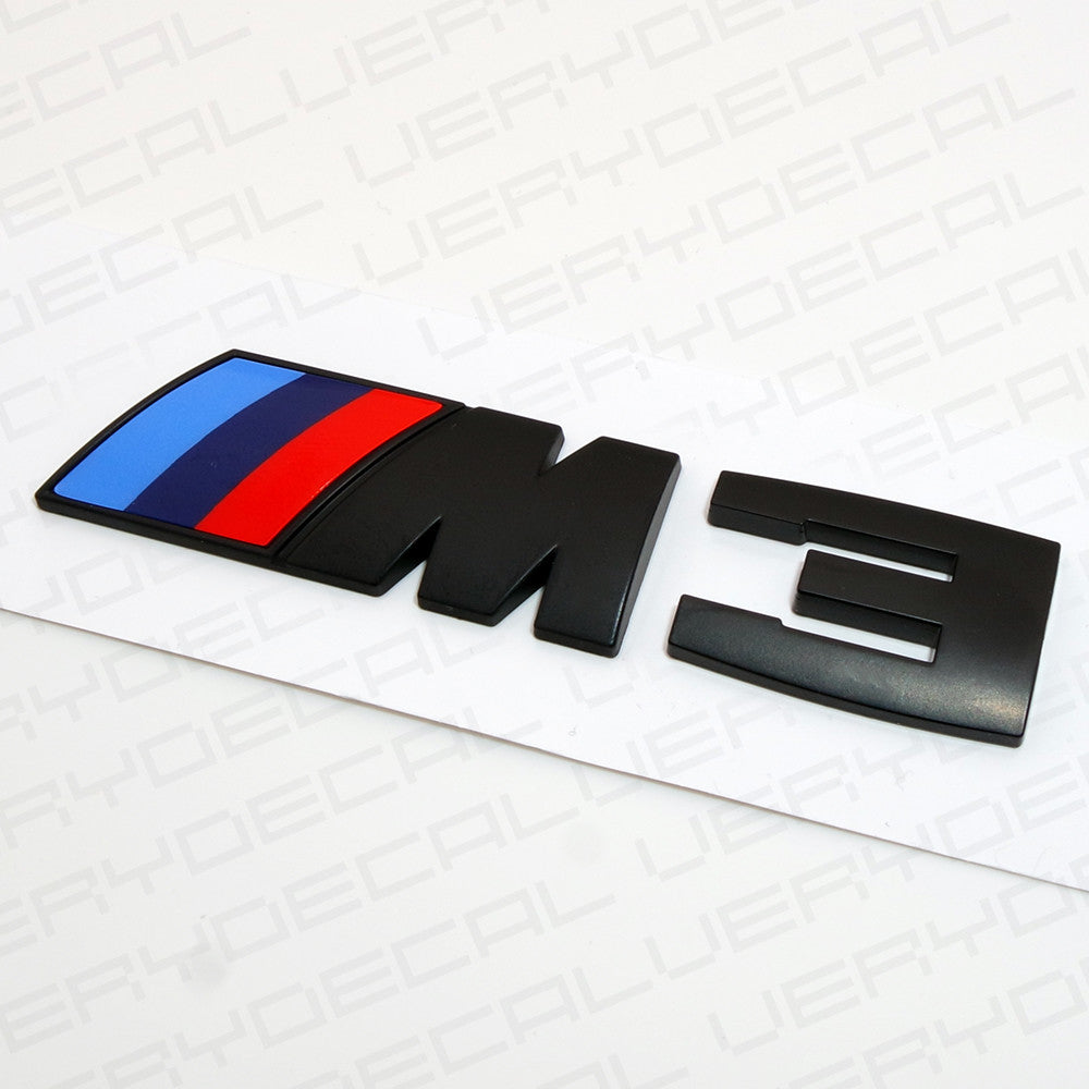 E90 E91 E92 Matte Black M3 Emblem Badge Sticker Car Rear Trunk OEM ABS M Series