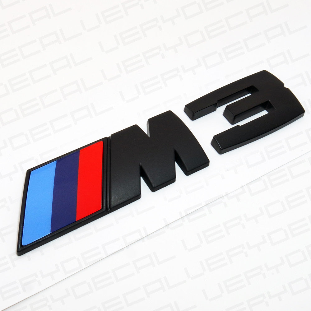 E90 E91 E92 Matte Black M3 Emblem Badge Sticker Car Rear Trunk OEM ABS M Series