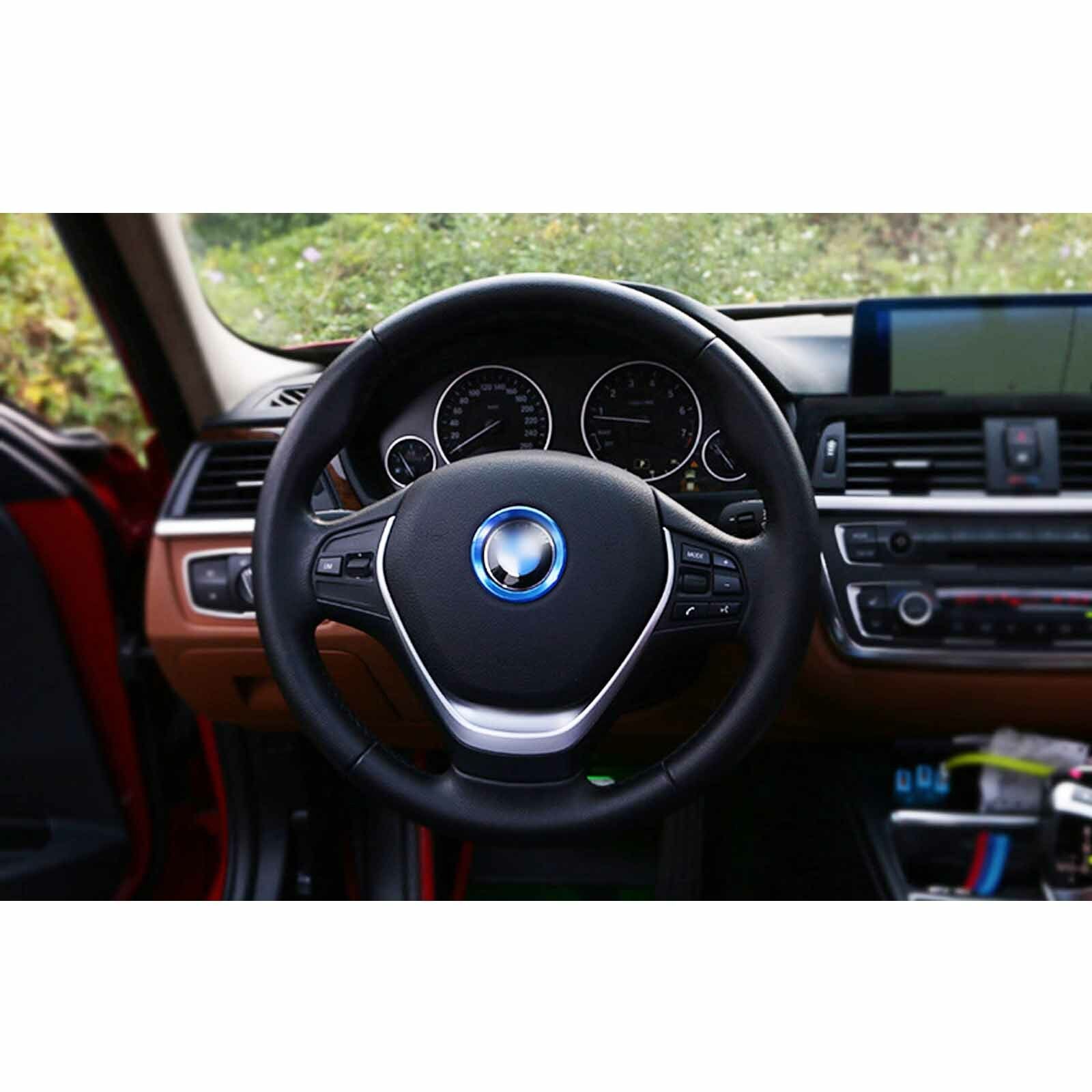 Blue Steering Wheel Logo Emblem Ring Cover For BMW 1 3 4 5 7 Series X1 X3 X5 X6