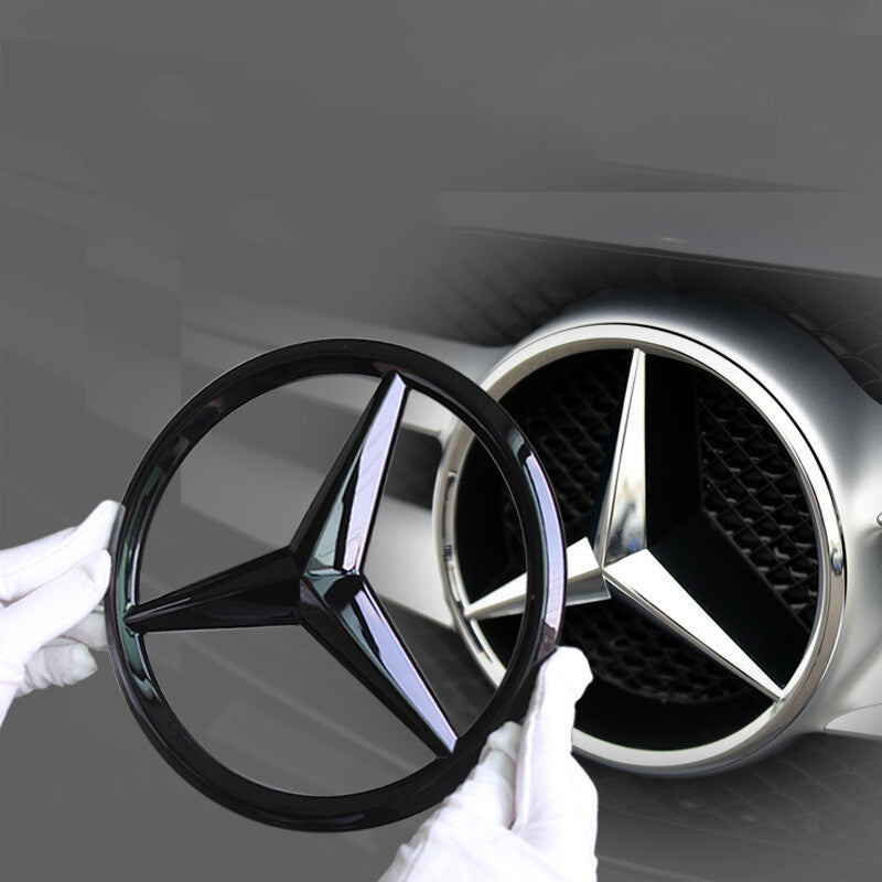 18.5CM Glossy Black Grille Emblem Star Badge For A C E GLA GLK GL ML
