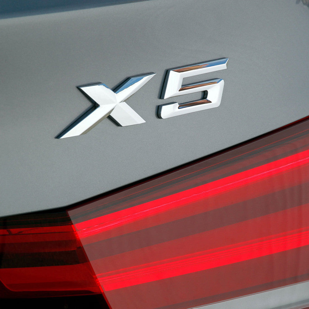 00-13 Chrome X5 Letter Logo Emblem Badge Liftgate Rear Trunk ABS ///M Sport