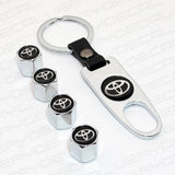 Universal Trd Chrome Car Wheel Tire Valves Dust Stems Air Caps Keychain Emblem