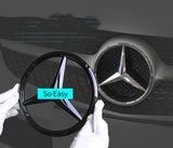 18.5CM Glossy Black Grille Emblem Star Badge For A C E GLA GLK GL ML